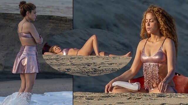Shakira sahilde yoga yaptı