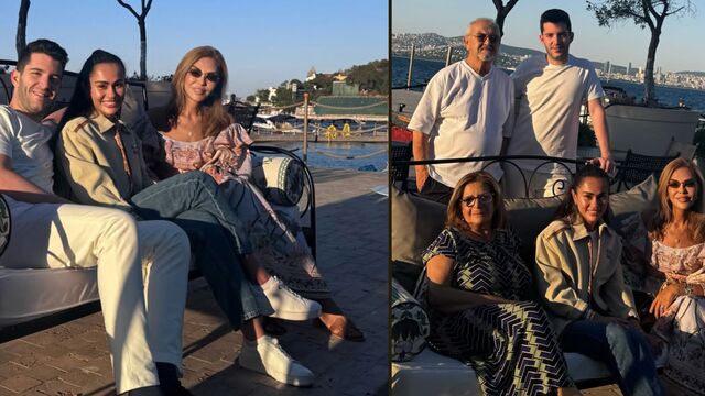 Büyükada'da gelini ve oğluyla bir arada...
