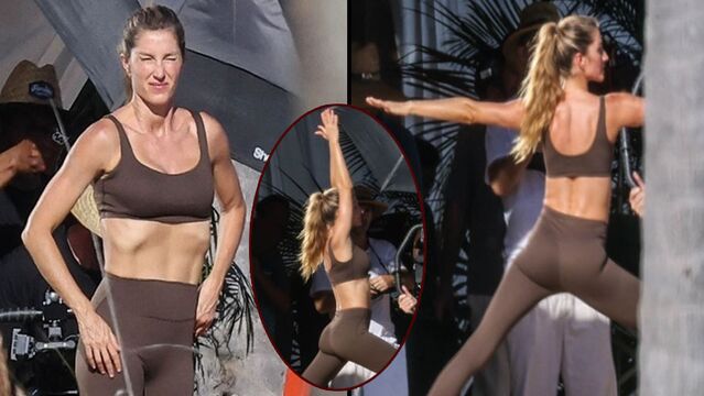 Gisele Bündchen yoga yaptı