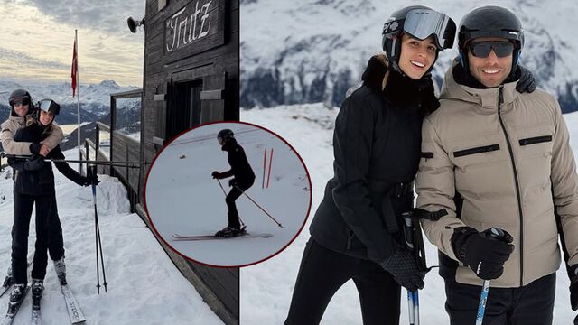St. Moritz'de kayak yaptılar...