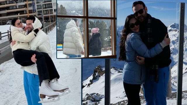 St. Moritz'de kayak yaptılar...