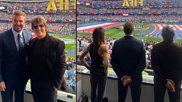 David Beckham ve Tom Cruise tribünde yan yana