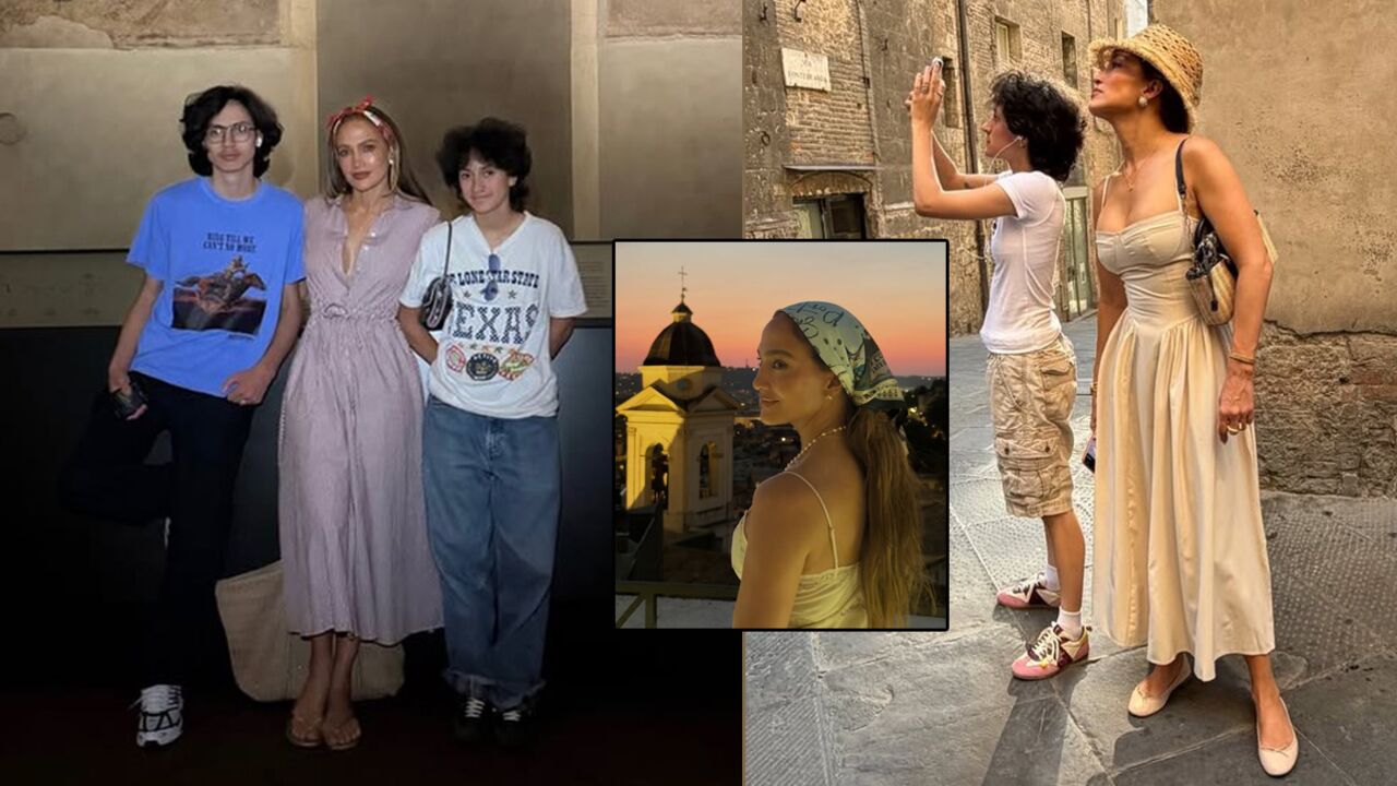 'JLO' çocuklarıyla İtalya turunda...