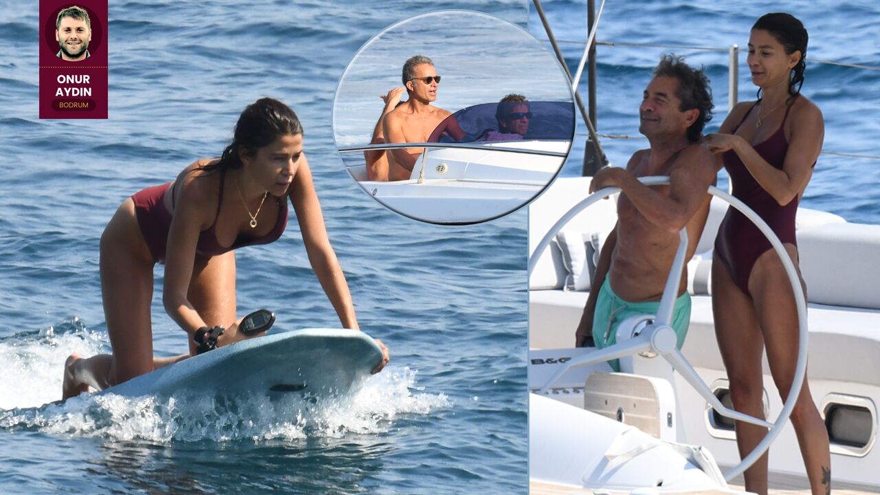 Bodrum sularında jet surf keyfi...