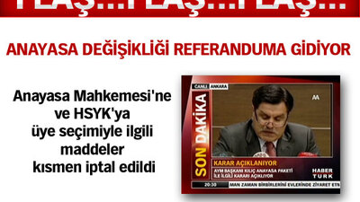 Anayasa değişikliği referanduma gidiyor