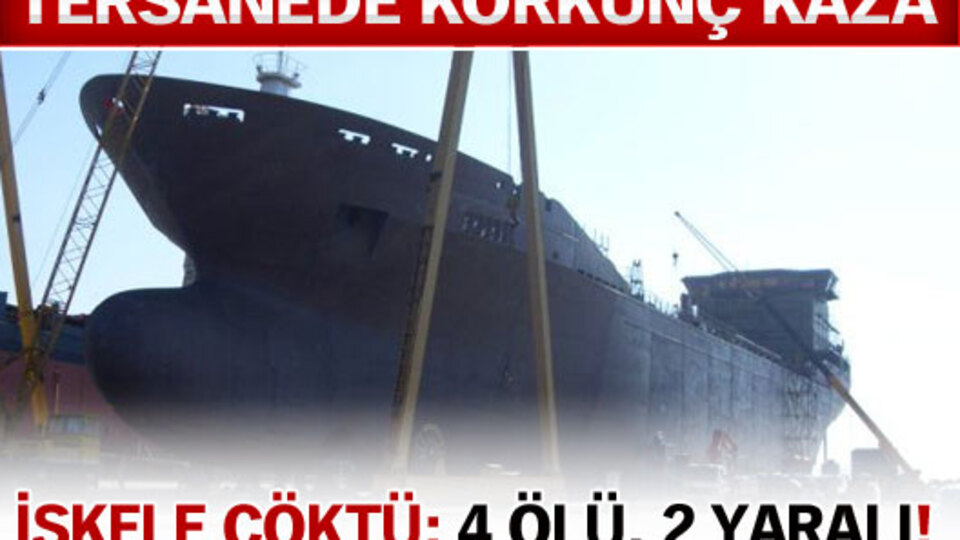 Tersanede iskele çöktü