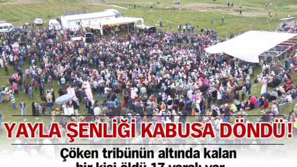 Şenlik alanında tribün çöktü