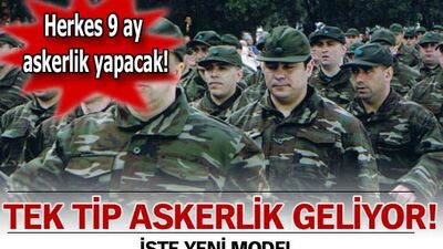 Tek tip askerlik geliyor