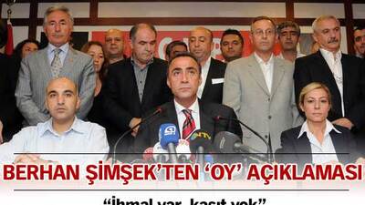 Berhan Şimşek'ten oy açıklaması