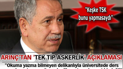 Arınç'tan tek tip askerlik açıklaması