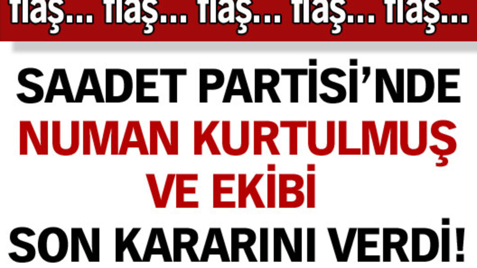 Numan Kurtulmuş kararını verdi!