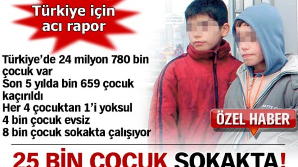 25 bin çocuk sokakta!