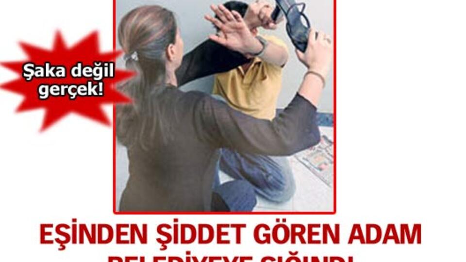 Eşinden şiddet gören adam belediyeye sığındı