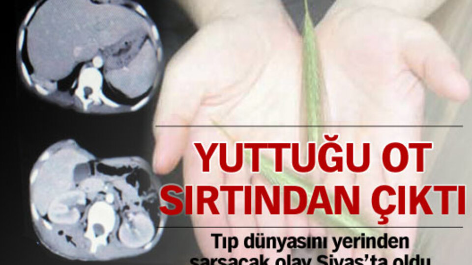 Yuttuğu ot sırtından çıktı