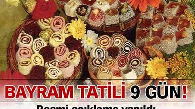 Tatil 9 gün!