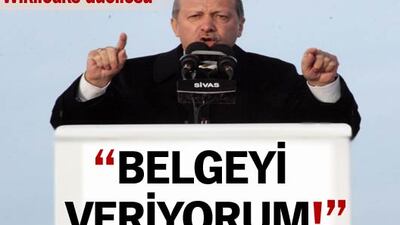 'Belgeyi veriyorum!'