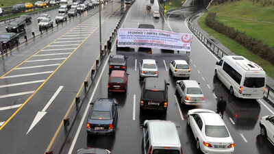 E-5'te akaryakıt zammı protestosu!
