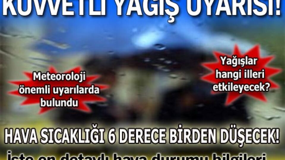 Kuvvetli yağış uyarısı!