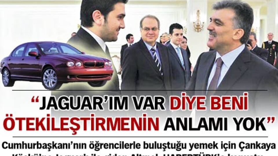 Köşke Jaguar'la giden öğrenci