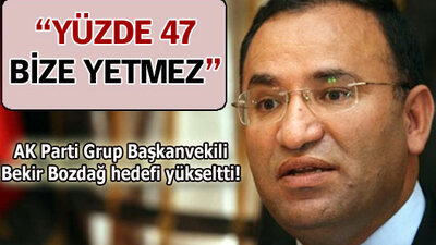 "Yüzde 47 bize yetmez"