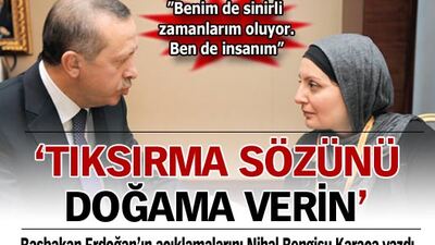 'Tıksırma sözünü doğama verin'