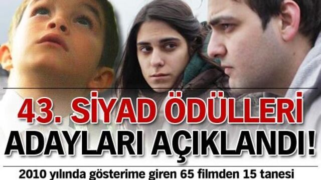 İşte 43. SİYAD Ödülleri adayları