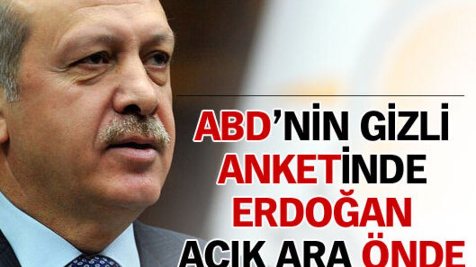 ABD'nin gizli anketinde Erdoğan açık ara önde