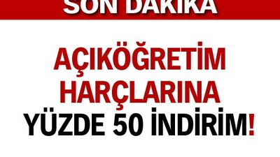 Açıköğretim harçlarında indirim!