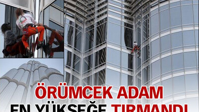 "Örümcek adam" en yükseğe tırmandı