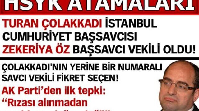 Zekeriya Öz İstanbul Cumhuriyet Başsavcı Vekili!