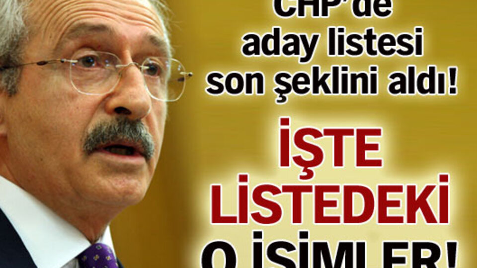 İşte CHP'nin aday listesi