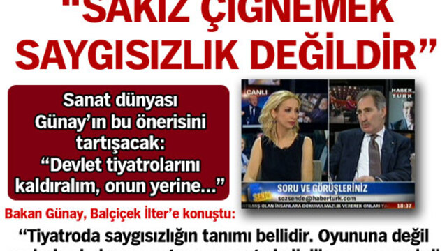 "Sakız çiğnemek saygısızlık değildir"
