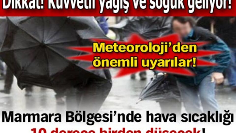 Dikkat! Kuvvetli yağış ve soğuk geliyor!