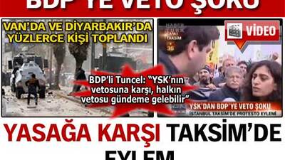 Yasağa karşı Taksim'de eylem