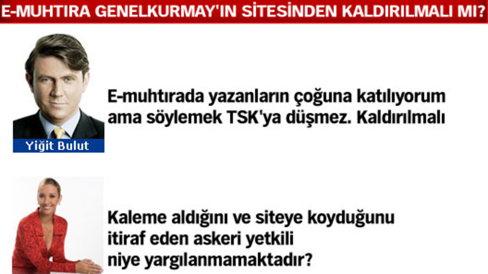 E-muhtıra Genelkurmay'ın web sitesinden kaldırılmalı mı?