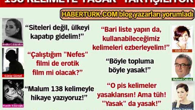 138 kelimeye yasak!