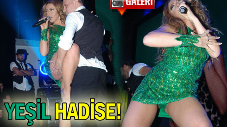 Otel açılışında yeşil Hadise