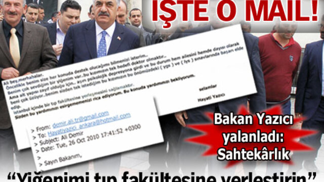 İşte o mail!