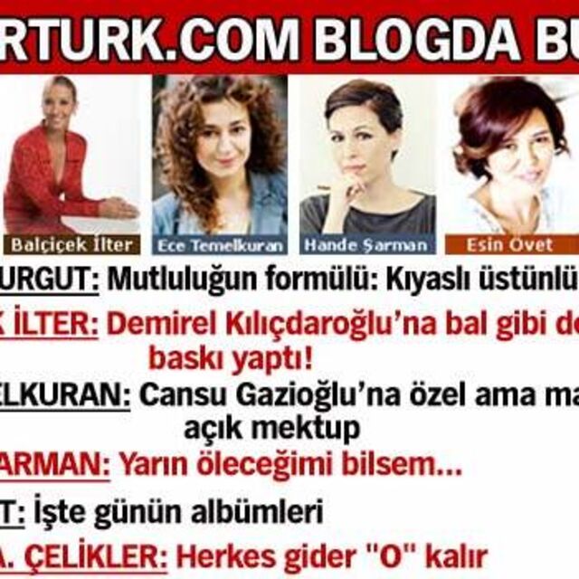 HABERTURK.COM BLOG'TA BUGÜN
