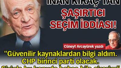 İnan Kıraç'tan şaşırtıcı seçim iddiası!