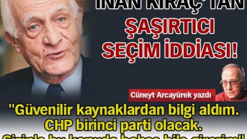 İnan Kıraç'tan şaşırtıcı seçim iddiası!