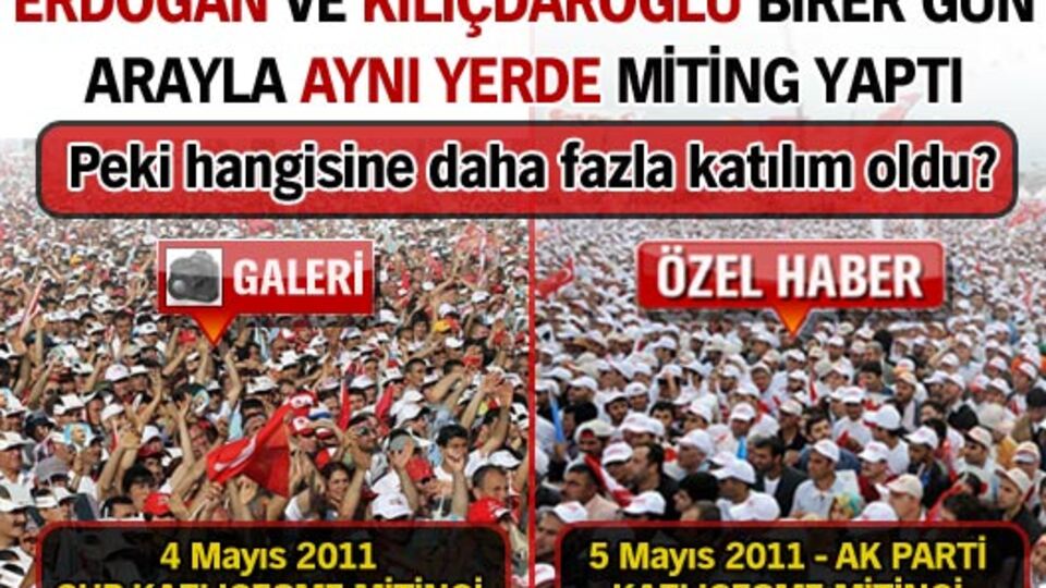 Erdoğan ve Kılıçdaroğlu birer gün arayla aynı yerde miting yaptı
