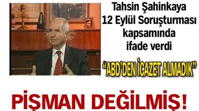Pişman değilmiş!