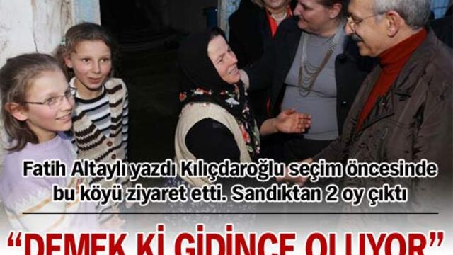 "Demek ki gidince oluyor"