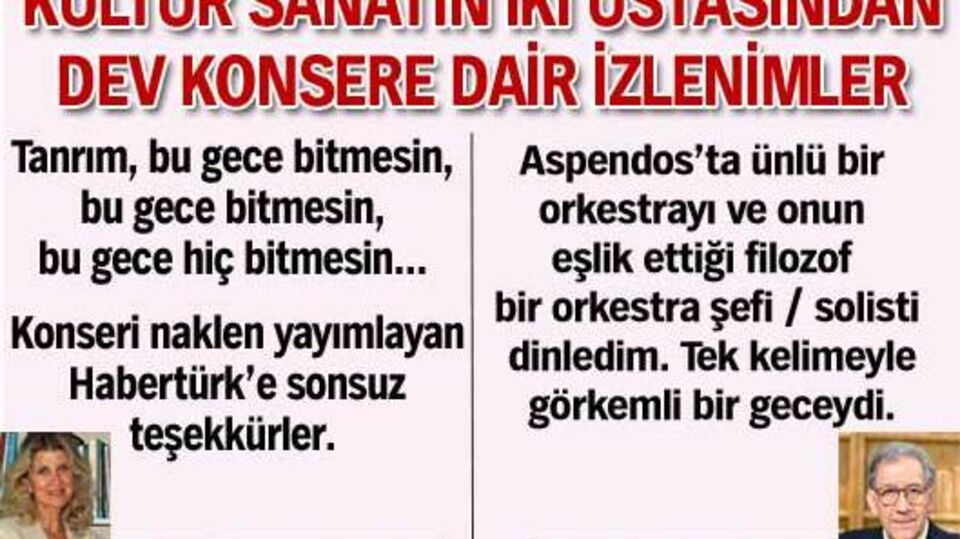 Dev konsere iki büyük usta yorumu...