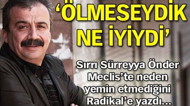 Sırrı Süreyya'dan yemin yazısı...