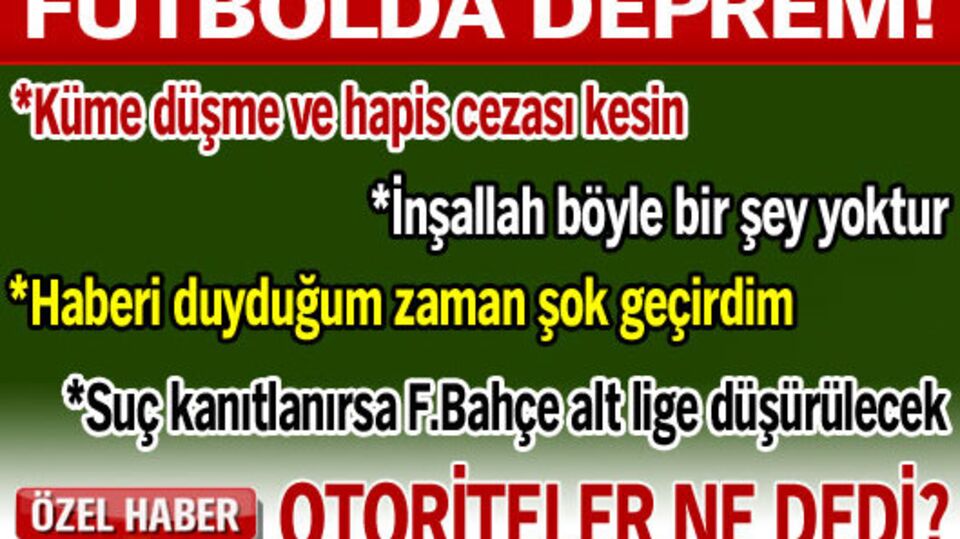 Otoriteler ne dedi?