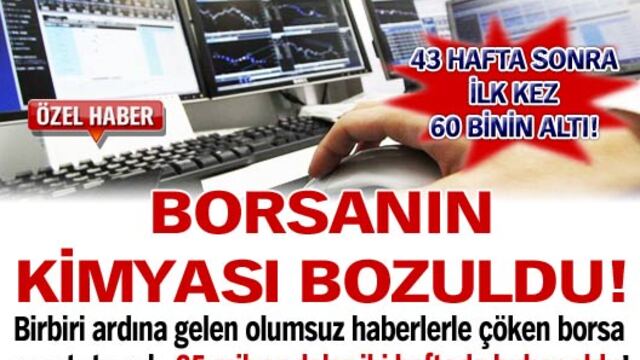 Borsanın kimyası bozuldu