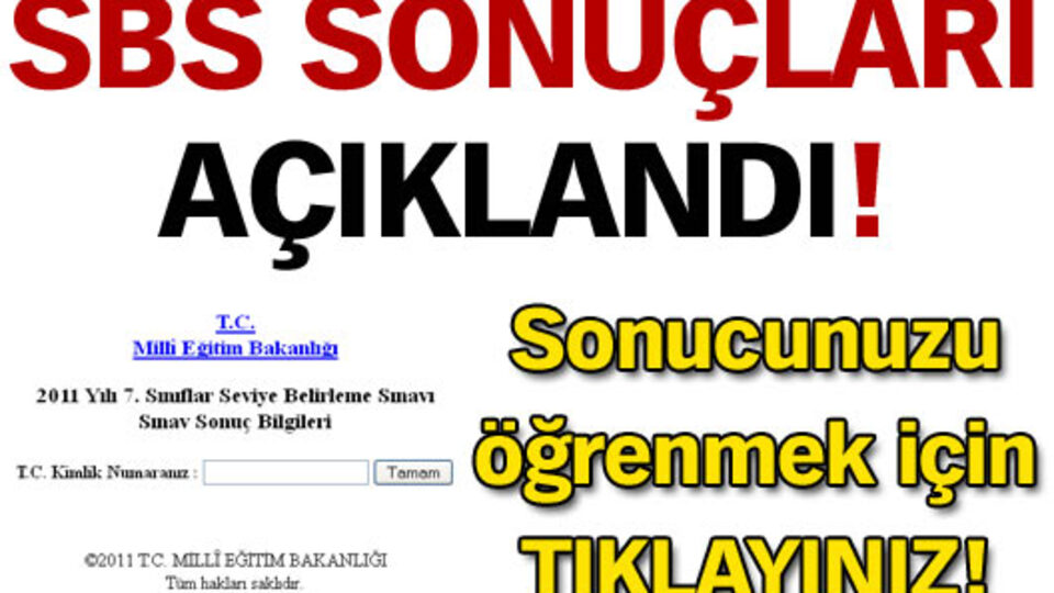 SBS sonuçları açıklandı!