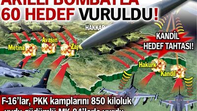 Akıllı bombayla 60 hedef vuruldu!